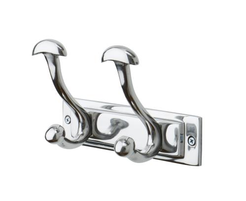 Klädhängare - Silver - 2 krokar - 20 x 13 cm - www.frokenfraken.se