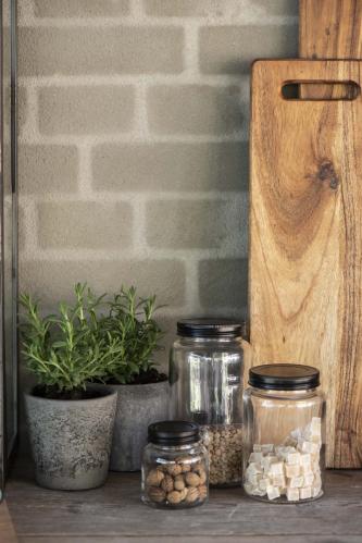 Glasburk Sevilla med svart lock, 350 ml - Ø7,5 X 9 CM - www.frokenfraken.se
