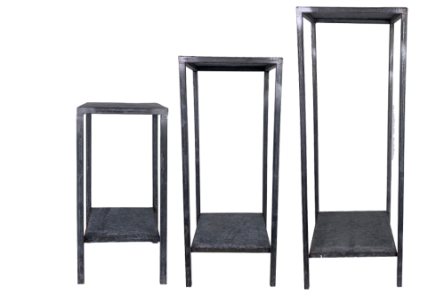 Piedestal - Zinkfärgad metall - 3 storlekar - 32 x 89 cm - www.frokenfraken.se