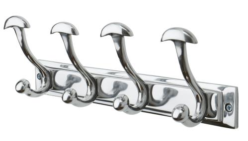 Klädhängare - Silver - 4 krokar - 37 x 13 cm - www.frokenfraken.se