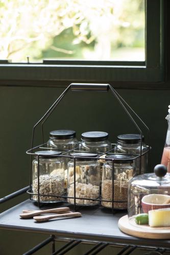 Glasburk Sevilla med svart lock, 800 ml - Ø9 X 17 CM - www.frokenfraken.se