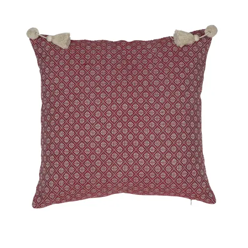Kuddfodral - Madicken - Lin/Röd - 48 X 48 cm - www.frokenfraken.se