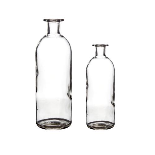 Glasflaska - Rustik - Klar - 2 ST - 21 cm, 16 cm - www.frokenfraken.se
