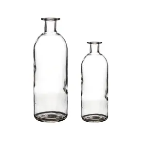 Glasflaska - Rustik - Klar - 2 ST - 21 cm, 16 cm - www.frokenfraken.se