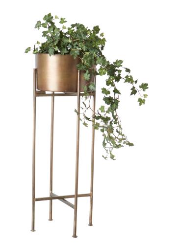 Kruka på piedestal - Brass - Metall - 28 x H75 cm - www.frokenfraken.se