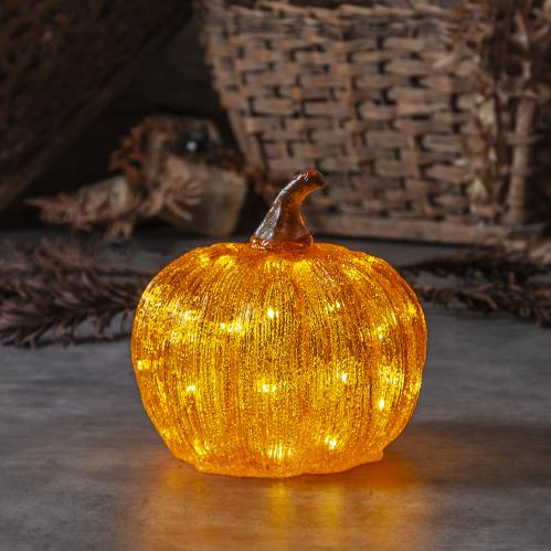Pumpa - Lysande - Orange - Dekoration - 25 cm - www.frokenfraken.se