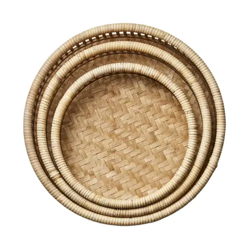 Brickor - set om 3 - Natur - Ø36 x 9 cm - www.frokenfraken.se