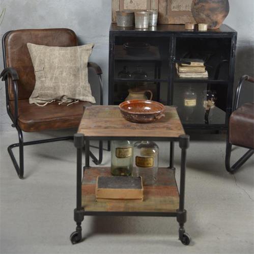 Soffbord - Sidobord - Metall/Trä - 55 x 55 cm - www.frokenfraken.se