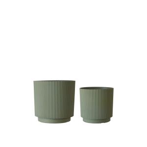 Kruka - Grön - Stripe - 2 storlekar - Ø28/23 cm - www.frokenfraken.se