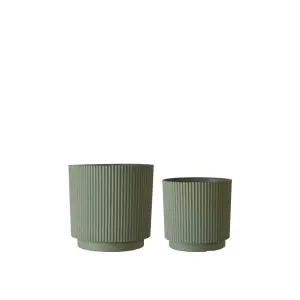 Kruka - Grön - Stripe - 2 storlekar - Ø28/23 cm - www.frokenfraken.se
