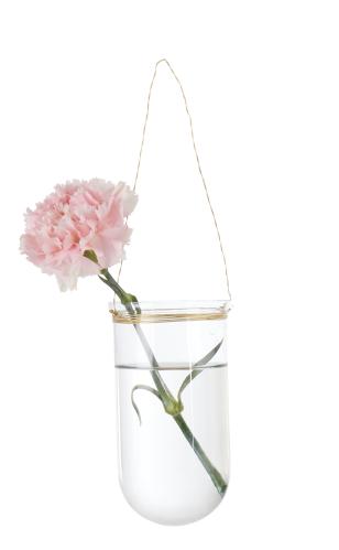 Ljuslykta/Ampel - Hängande glas med mässingstråd - Ø8 x 15 cm - www.frokenfraken.se