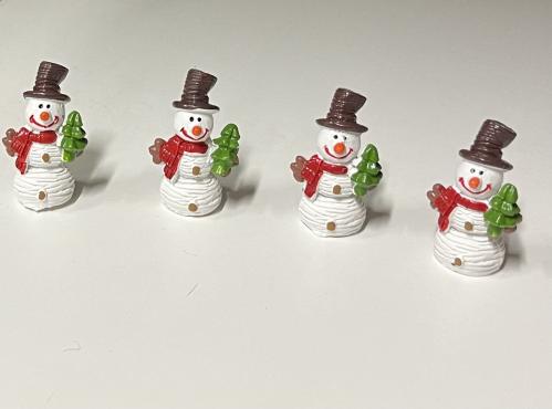 Snögubbe - 4 figurer - 3,5 x 2 x 2 cm - www.frokenfraken.se