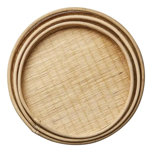 Brickor - set om 3 - Natur - Ø50 x 6 cm - www.frokenfraken.se