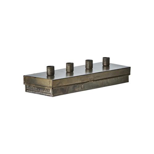 Adventsljusstake Metall - Ljusstake med låda - 21 x 7,5 x 5 cm - www.frokenfraken.se