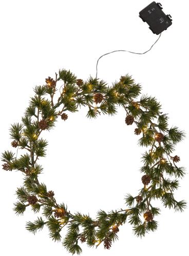 Lärkkrans med kottar - Batteri - Ø40 cm - www.frokenfraken.se