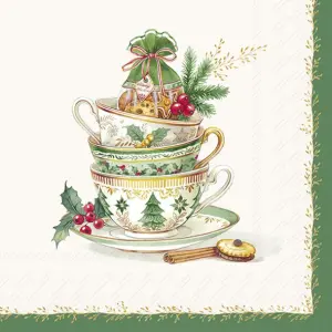 Servetter - Festive Tea Time Cream - 20 st/33 x 33 cm - www.frokenfraken.se