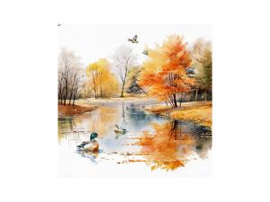 Servett - Autumn Ducks - 33 x 33 cm - www.frokenfraken.se