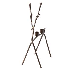 Ljusstake - Ren - Rost/mässingsfärgad - 35 cm - www.frokenfraken.se