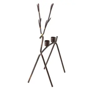 Ljusstake - Ren - Rost/mässingsfärgad - 35 cm - www.frokenfraken.se