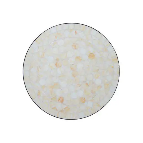 Trädgårdsbord - Off-White Mosaik - Järn - Ø70 x 72 cm - www.frokenfraken.se