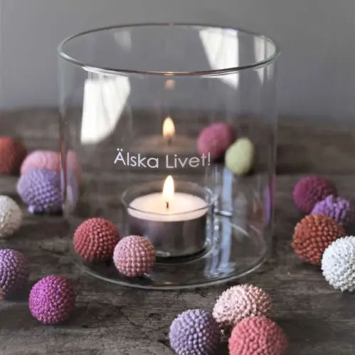 Ljuslykta - Älska Livet - 10 x 10 cm - www.frokenfraken.se