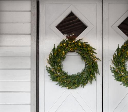 Krans - Thuja med belysning - Ø80 cm - www.frokenfraken.se