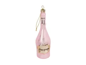 Julkula - Champagneflaska - Rosa - 15 cm - www.frokenfraken.se