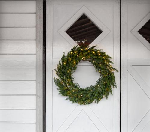 Krans - Thuja med belysning - Ø80 cm - www.frokenfraken.se