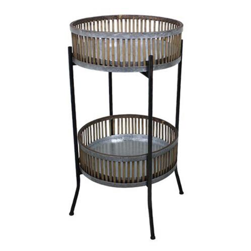 Piedestal - Zink/Bambu - Ø 57 x 85 cm - www.frokenfraken.se