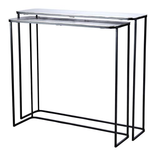 Bord - 2 storlekar - Nickelfärgad - 90 x 27 x 80 cm - www.frokenfraken.se