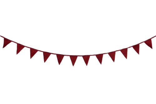 Vimpel - Girlang - Röd Filt - 5 m - www.frokenfraken.se