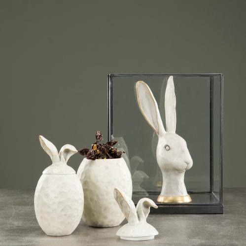 Hare - Vit/Guld - XL - 12 x 27 cm - www.frokenfraken.se
