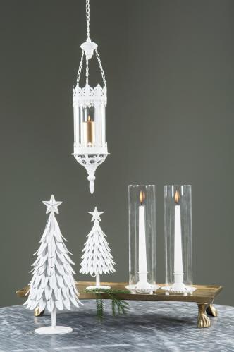 Ljuslykta - Cylinder - Glas - Vit - 10 x 32 cm - www.frokenfraken.se