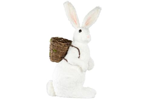 Hare med korg - Vit Stor 43 x 39 x 90 cm - www.frokenfraken.se