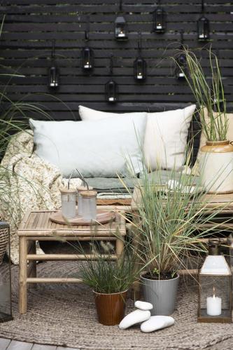 Sidebord set 2st kvadratisk Bambu - 54 X 54 X 44 CM - www.frokenfraken.se