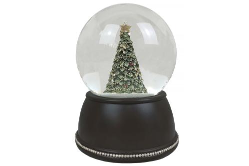 Snöglob - Julgran - Svart med pärlkant - 15 cm - www.frokenfraken.se