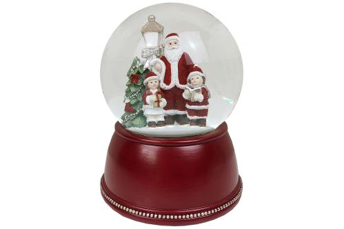 Snöglob - Tomte - Röd med pärlkant - 15 cm - www.frokenfraken.se