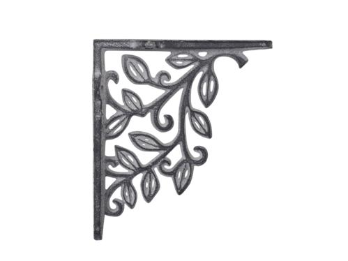 Hyllkonsoll - Blomster Grå - H12,5 x L14 cm - www.frokenfraken.se