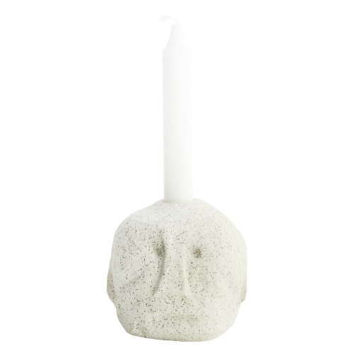 Ljusstake - Ansikte - Vit - För kronljus - 9 x 11 cm - www.frokenfraken.se