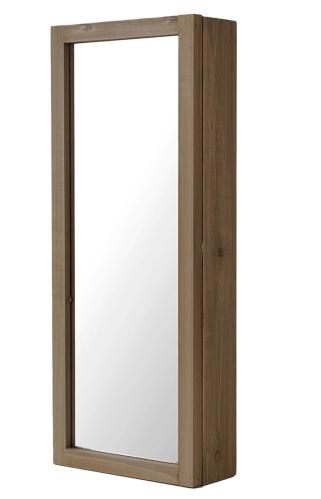 Nyckelskåp - Trä - Brun med spegel - 20 x 8 x 50 cm - www.frokenfraken.se