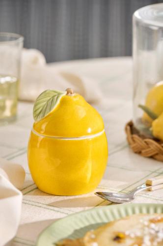Burk med lock - Citron - 11 x 8,5 cm - www.frokenfraken.se
