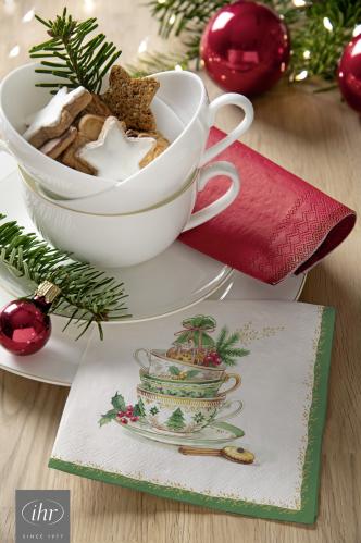 Servetter - Festive Tea Time Cream - 20 st/33 x 33 cm - www.frokenfraken.se