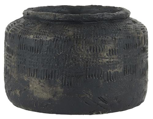 Kruka - Svart - Mönstrad - 13 x Ø18,5 - Ø18,5 X 13 CM - www.frokenfraken.se