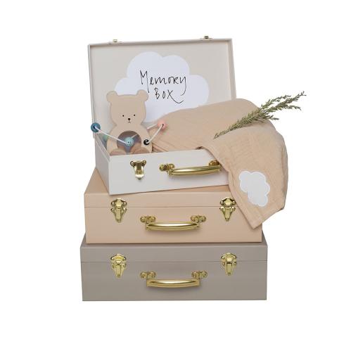 Koffert - Beige - 34 x 10 x 25 cm - www.frokenfraken.se