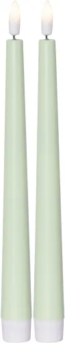 Batteriljus - LED - Antikljus - Grön - 2 pack - Flamme - 26 cm - Timer - www.frokenfraken.se
