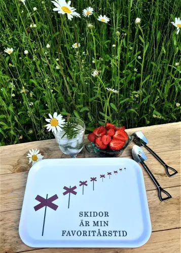 Bricka - Skidor är min favoritårstid - 27 x 20 cm - www.frokenfraken.se