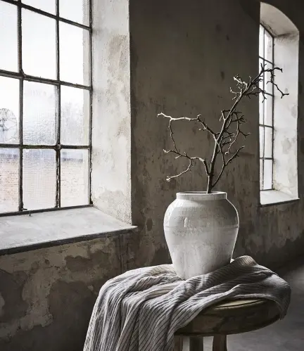 Bordsduk Randig - Elfenben/natur - 220 x 130 cm - www.frokenfraken.se