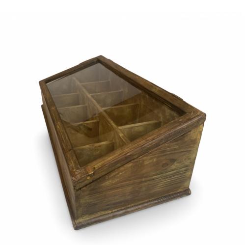 Displaylåda med lock - Trä & Glas - 62,5 x 20 x 28 cm - www.frokenfraken.se