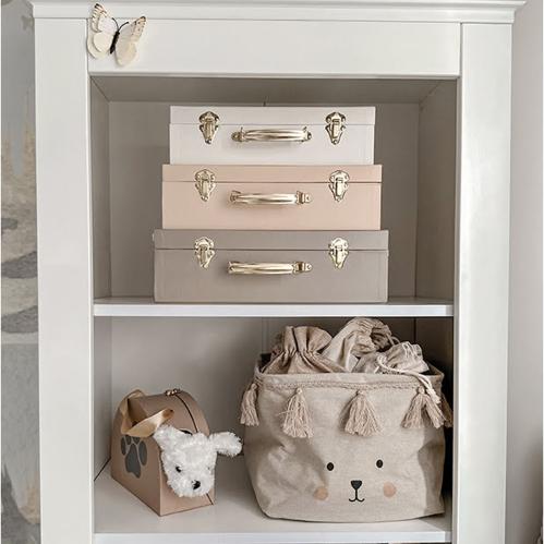 Koffert - Beige - 34 x 10 x 25 cm - www.frokenfraken.se
