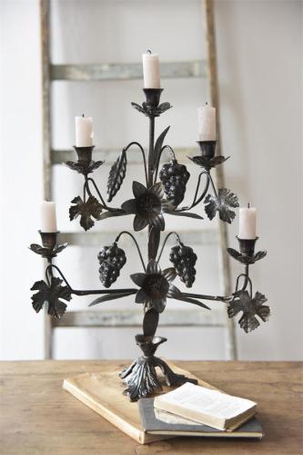 Ljusstake - Church candle stick - Dark metal - 45 cm - www.frokenfraken.se
